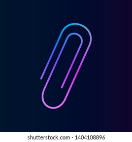 paper clip nolan icon. Simple thin line, outline vector of Education icons for UI and UX, website or mobile application on dark blue gradient background