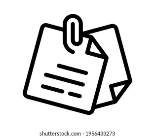 paper clip note single isolated icon with outline style
