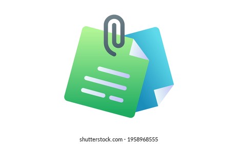 paper clip note single isolated icon with smooth style