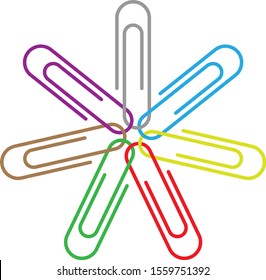 Paper Clip, office paper organiser paper clip Vector  art 
Illustration
