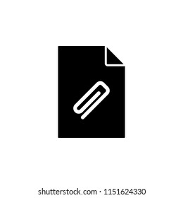 paper clip on document icon. Element of document icon. Premium quality graphic design icon. Signs and symbols collection icon for websites, web design, mobile app