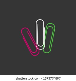 Paper clip on gray background vector style