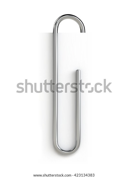 Paper Clip On Paper Metallic Fastener Stock Vector (Royalty Free) 423134383