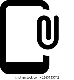 paper clip on phone concept of digital attachment