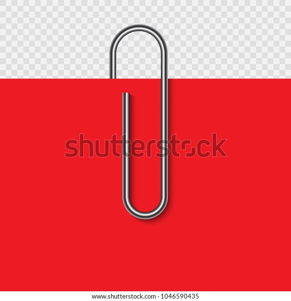 Paper Clip On Paper Realistic Paperclip Stock Vector (royalty Free 