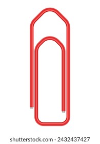 Clip de papel sobre un fondo blanco. Ilustración vectorial.