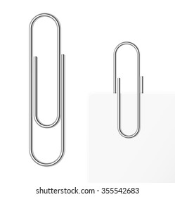 Paper clip on white background. Vector illustration.