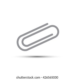 Paper clip on white background. Vector illustration