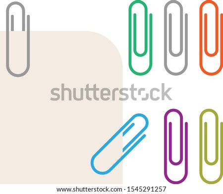 Paper Clip, paper organiser, attachment Vector Illustration