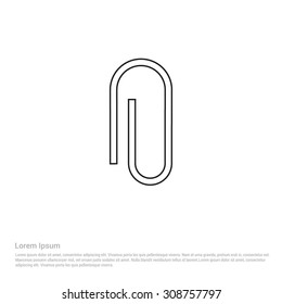 paper clip Outline Icon, Vector Illustration, Flat pictogram icon