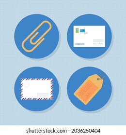 conjunto de iconos de clip y publicación