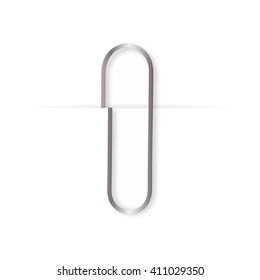 Paper clip with shadow and white  background