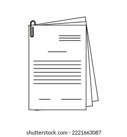 Paper clip sheets. Copy space. Design template page. Vector illustration. stock image. 