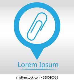 Paper clip sign icon.  icon map pin.
