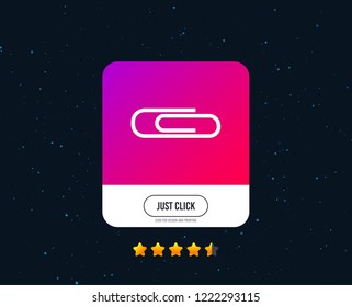 Paper clip sign icon. Clip symbol. Web or internet icon design. Rating stars. Just click button. Vector