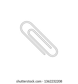 paper clip. simple flat vector icon illustration. outline line symbol - editable stroke