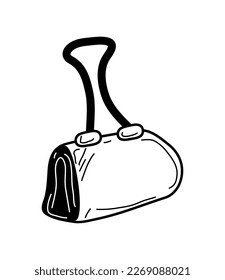 paper clip supply doodle icon isolated