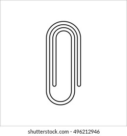 Paper clip symbol sign line icon on background