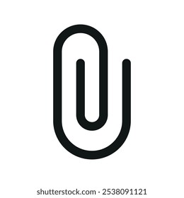 Paper clip UI icon, attach file simple line user interface vector symbol