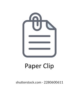Iconos de contorno de relleno del vector del clip de papel Material gráfico simple 