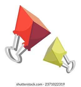 Paper clip, vector flat illustration on white background