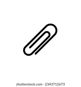 Paper clip vector icon. black and white icon.