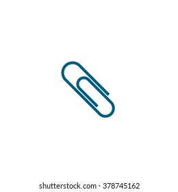 Paper clip. Vector icon blue
