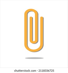 Clip de papel. Icono del vector. Dibujo de estilo mínimo.