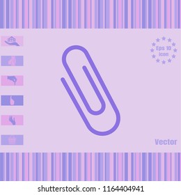 paper clip vector icon. Flat design style.