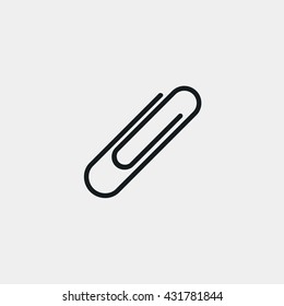 Paper clip vector icon in a flat style for web design