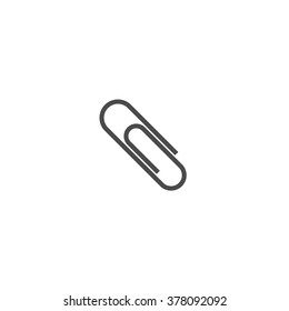 Paper clip. Vector icon grey