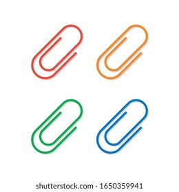 Paper Clip Vector Icon Illustration. School And Office Icon