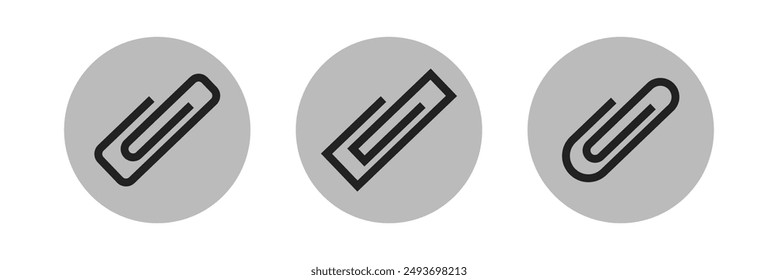 Paper clip vector icon in line style design for website, app, UI, isolated  background. Editable stroke. Paper clip icon.
