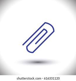 Paper clip vector icon with minimalistic line design