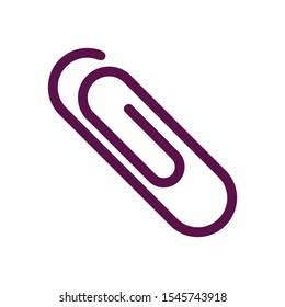Paper clip vector icon on white background. Paper clip icon in modern design style