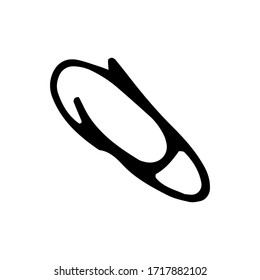 Paper clip vector icon on white background. Sign symbol. Decoration element. White background. Isolated. Flat design. Vector cartoon illustration.