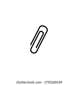 Icono vectorial de clip de papel. Ilustración del contorno del clip de papel. Diseño de la plantilla de línea de clip. Ilustración de icono vectorial de estacionación 