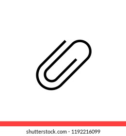 Paper clip vector icon, pin symbol. Simple, flat design for web or mobile app