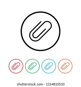 Paper clip vector icon, pin symbol. Simple, flat design for web or mobile app