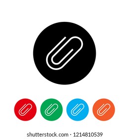 Paper clip vector icon, pin symbol. Simple, flat design for web or mobile app