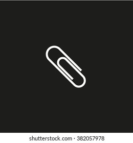 Paper clip. Vector icon white

