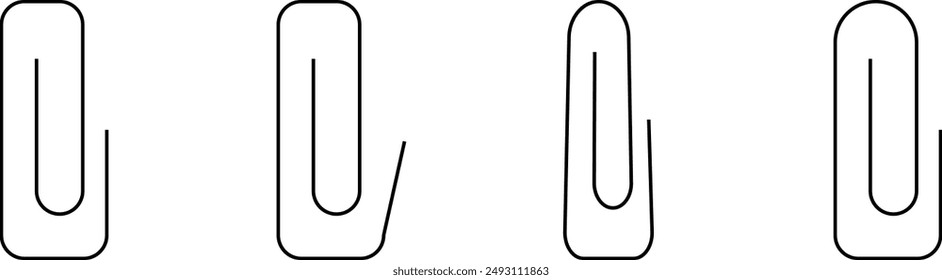 Papiervektor-Icons für Clip festgelegt. Büroklammern im flachen Stil. Office Paper Clip-Zeichen eps 10
