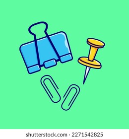 Paper clip for paper vector, illustration, flat icon