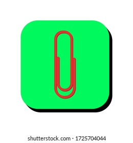 Symbol für Zeichenketten-Vektorgrafik. Das Papier-Clip-Symbol in zweidimensionaler Form. Das Konzept von Geschäftsdokumenten und Bürodokumenten mit einem modernen Büroklammer-Symbol.