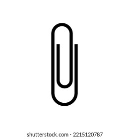 Paper clip vector silhouette black color isolated on white background. Paper clip icon.