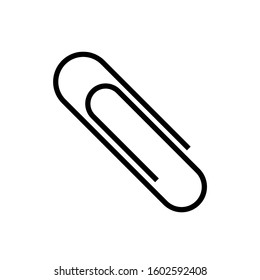 paper clip vector silhouette isolated on white background