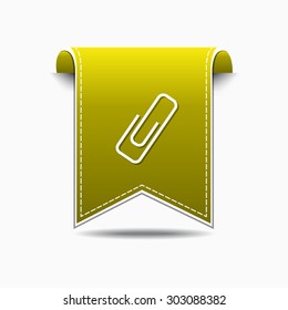 Paper Clip Yellow Vector Icon Design