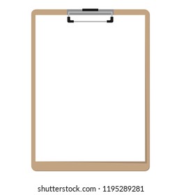 Paper Clipboard Border Vector. Free Space For Text.