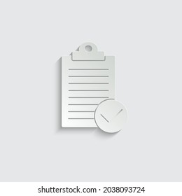 Papierablage mit Symbol der Checkliste Vektorsymbol