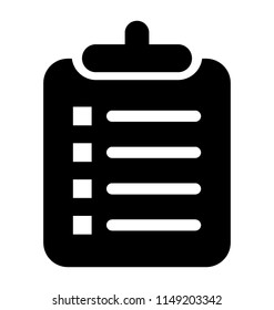 
Paper in a clipboard denoting list icon 
